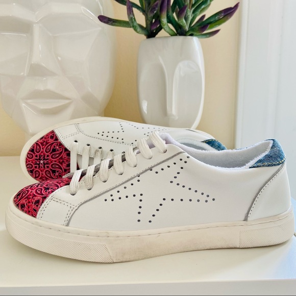 New STEVE MADDEN REZUME LOW TOP distressed SNEAKER boho - Picture 1 of 9